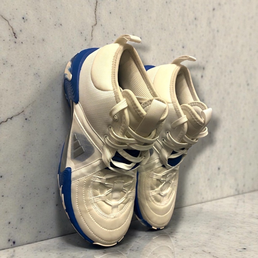 Adidas Exhibit Select Mid White Royal Blue Basketball Shoes Women 9.5 CLEAN - Picture 6 of 15